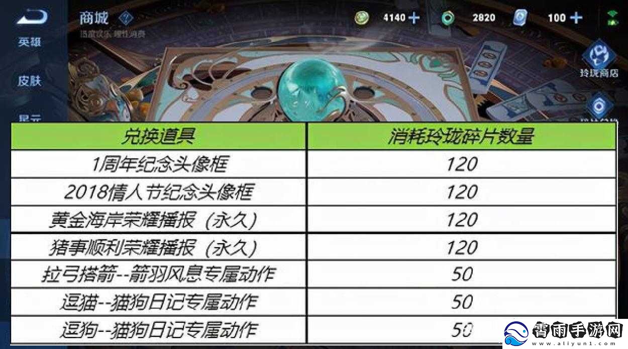 王者荣耀玲珑夺宝必出水晶所需次数一览