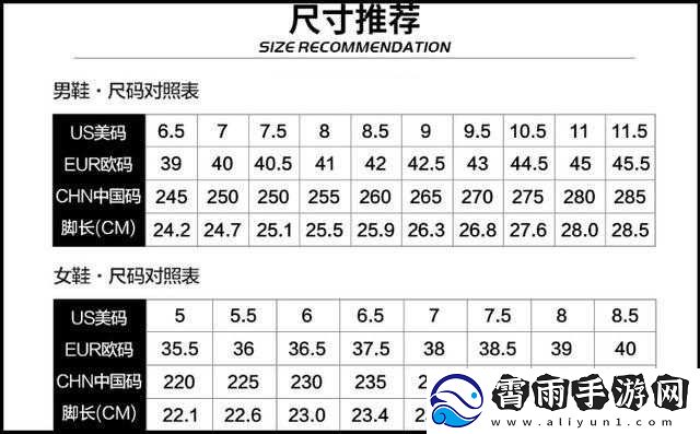 国产尺码和欧洲尺码表：轻松换算-不再迷茫