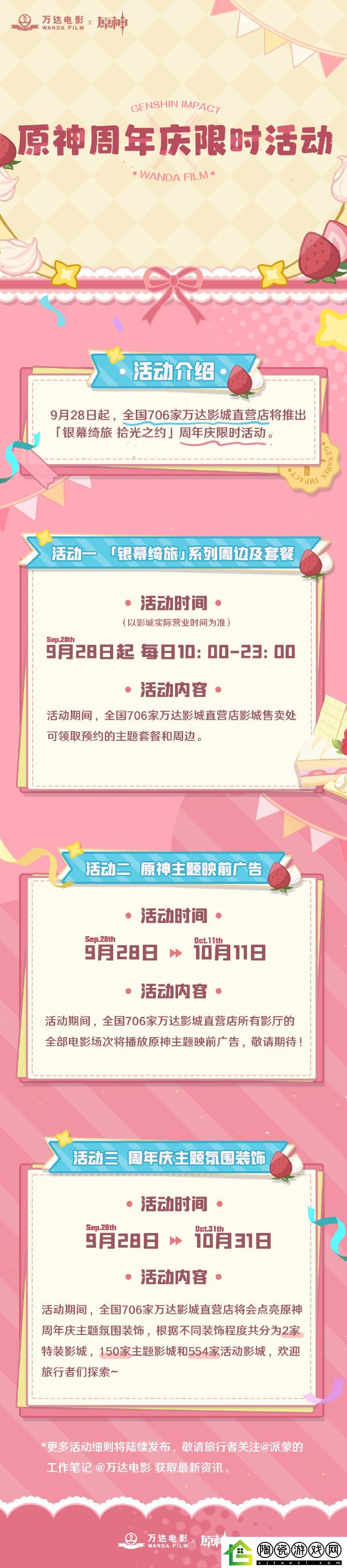 原神×万达电影周年庆限时活动上线时间分享介绍