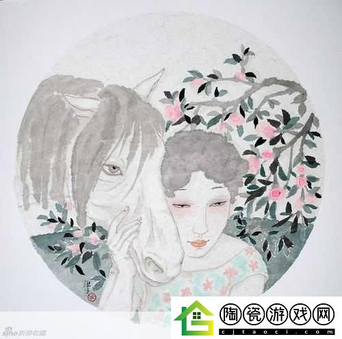 人口工彩画图片