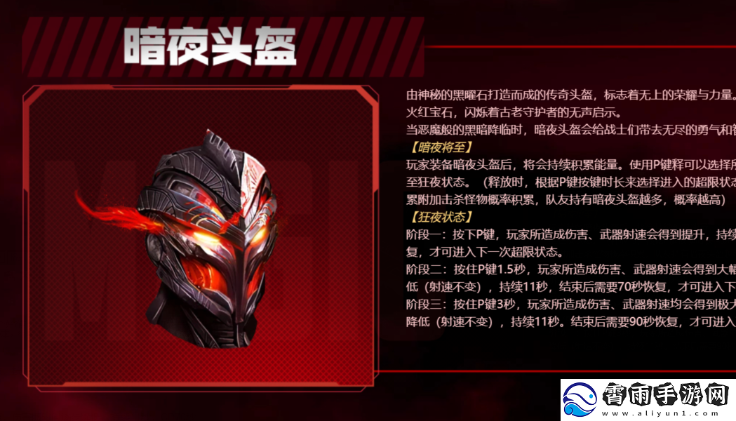 逆战暗夜头盔属性