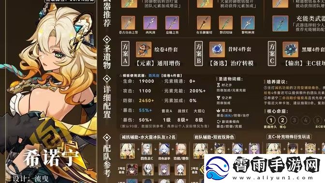 原神希诺宁圣遗物怎么搭配-希诺宁圣遗物搭配推荐